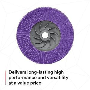 3M Flap Disc 769F, Type 27 Quick Change, 60+, 4-1/2 in x 5/8-11, High Performance Abrasive, Ceramic Precision-Shaped Grain Grinding and Finishing Disc, Carbon Steel, Stainless Steel, Pack of 1