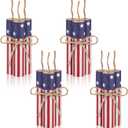 Maitys 12 Pcs 4th of July Tiered Tray Decor Independence Day Patriotic Table Decor 250th Anniversary Wooden Firework Signs, Red White Blue Block Centerpieces for Memorial Day Home Table Decoration