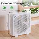 shinic 10" Tabletop Box Fan for Bedroom, 2 Speeds, Quiet Table Fans with Strong Airflow, Energy Efficient Small Box Fan, Portable Kitchen Exhaust Fans for Bedroom Bathroom Office Dorm Workshop, Black