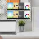 Chunful 5 Pcs Magnetic Book Shelf for Whiteboard 3 Pcs Acrylic Black Floating Magnetic Book Display Shelf and 2 Pen Holder for Classroom, Office, Refrigerator