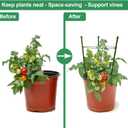 18" Small Plant Support Tomato Cages, 4 Pack Adjustable Garden Trellis for Indoor Outdoor Climbing Plants, Peony Flower Stakes with 66ft Garden Twist Ties, Green Metal Plant Cages for Pots & Garden
