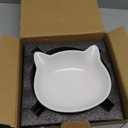 Ceramic Elevated Cat Bowl, Raised Cat Food Water Bowl for Indoor Cats with Stand, Titled Anti-Vomiting Cat Dish, Whisker Friendly, All Life Stage (White)