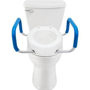 Mobo Heavy Duty Elongated Toilet Seat Riser, Easy to Install - 3.5" Lift - 300 lbs Capacity, Premium Padded Support Handles