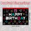 3.28x4.92 ft Happy Birthday Backdrop, Polyester Reusable Korean Games Backdrop Easy to Use Korean Games Party Decoration Supplies for Men Women Birthday
