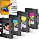 Version 3.09 SG500 Sublimation Ink Cartridges Compatible for Sawgrass SG500 SG1000 Printers, with Nano-Level Chips, Compatible with firmware Versions 3.09 and Below (BK/C/M/Y, 4-Pack)