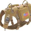 Forestpaw Dog Harness Medium Sized Dog,Tactical Dog Harness with Handle,No Pull Military Dog Harness,Service Dog Vest with Pockets Adjustable for Medium Large Dogs,Brown M