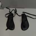 Black Ankle Strap Flat Sandals for Women Comfortable Lace Up T-Strap Slip on Flip Flops Flats Ladies Fashion Cute Thong Sandals Summer Soft Flip Flops Sandals, Size: 8