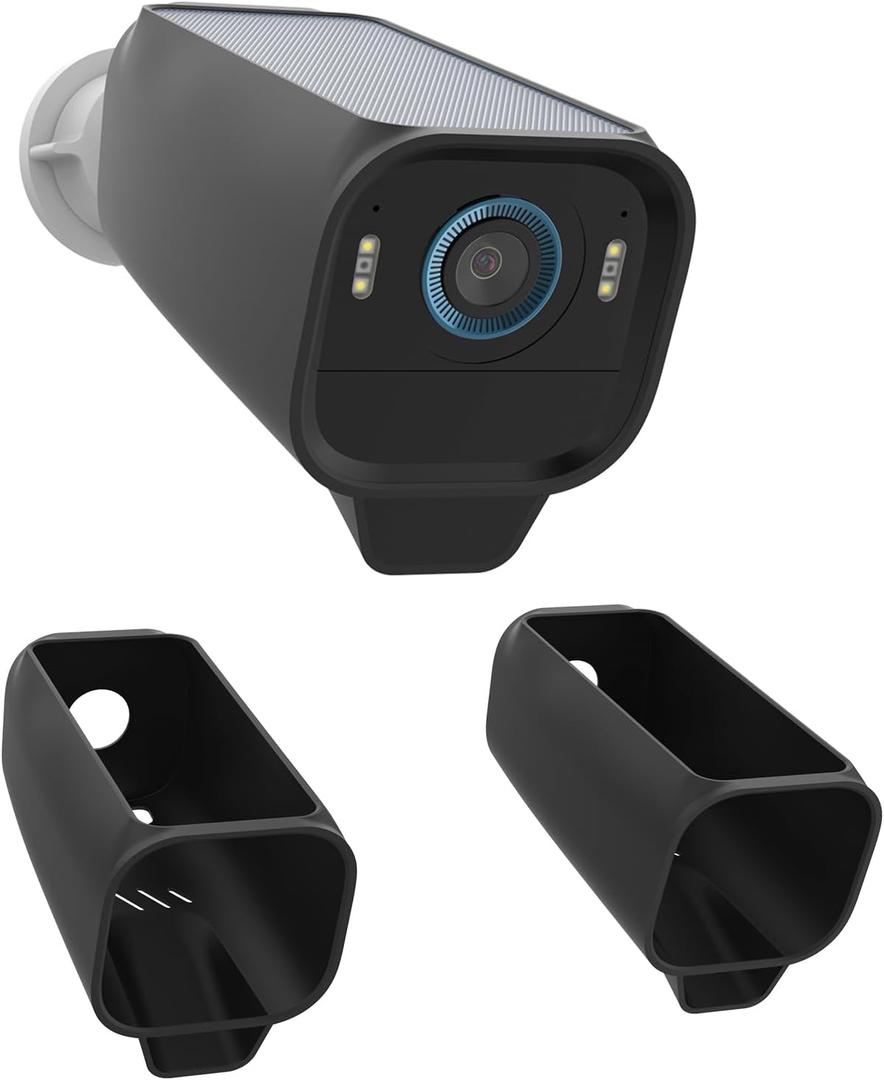 Silicone Cover Skins for Outdoor Use, Compatible with Eufy Security eufyCam S3 Pro Camera, Easy Install Eufy Camera Case (2pack-Black)