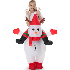 Christmas Inflatable Costume for Kids Blow up Funny Riding on Costume for Children Boy Girl Party Cosplay Outfit