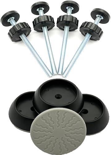 4 Pack Baby Extender Extension-M8(8mm) VMAISI Child Safety Pressure Mounted Baby Gate Threaded Spindle Rods Replacement Parts Bundle with Wall Protector for Stairs Cup Guard (Black, 8MM)