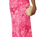 PRETTYGARDEN Women's Floral Bodycon Maxi Dress Summer Beach Sundress Sleeveless Spaghetti Strap Wedding Guest Dress (Pink, XXL)
