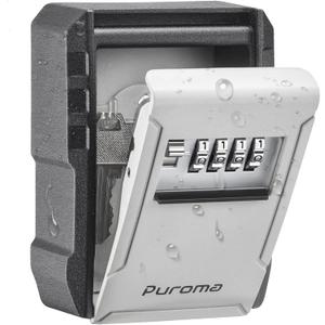 Puroma Key Lock Box with Key Hook, Resettable 4-Digit Combination, Waterproof Key Storage Security, Large Capacity Wall Mounted for House Keys, Realtors, Garage Spare Keys (Standard)