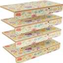 Wire Shelf Covers, Wooden Shelf Covers with Natural Wood Grain for Wire Shelving with Snap On Design, 24 x 12 Inch Shelfs Liner for Pantry, Kitchen, Closet, 4 Pcs