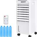 CAYNEL Portable Air Conditioners,Evaporative Air Cooler w/7H Timer for Auto-Off,4 Modes & 3 Speeds,1.85-Gal Tank Windowless Air Conditioner,Swamp Cooler Air Conditioner for Room Bedroom Outdoor Indoor, White 