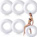 Gemscream 6 Pcs Inflatable Pool Float White Swimming Ring Pool Floats Adult Inflatable Tube Toy for Man Women Summer Vacation Beach River Bachelorette Wedding Party Supplies