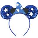 MADO Mouse Ear Headband for Women adults kids, Blue Mic - One Size, Hair Accessory, Party Accessory, Headband with Mouse Ears, Unisex, Perfect for Halloween, Carnival, Christmas, Birthday
