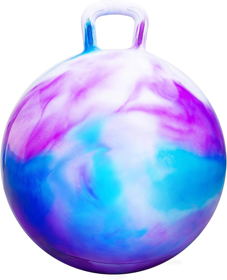 Hopper Balls for Kids 6-10, 20 Inches Bouncy Ball with Handle, 20" Inflatable Bouncing Hopper, 50cm Bouncing Toys, Outdoor Hopping Toys for Girls Boys Gifts (Purple)