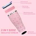 Universal Iced Coffee Sleeve,Double Wall Stainless Steel Insulator Fits 16-32oz Starbucks/Dunkin/McDonalds Cups,Pink Bow Reusable Iced Coffee Cup Holder,Leak-Proof Tumbler for Cold Drink