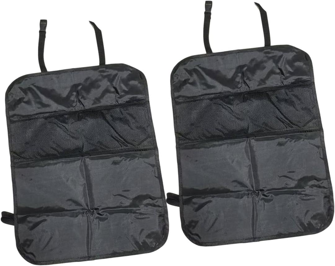 Clear Meshes Organizers with Anti Scratch Kick Pad and Reinforced Bottom Kick Panel for Family Road Trips 2pcs Backseat Storage