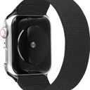 Solace Bands Paladin Loop Smartwatch Band - Compatible With All Apple Iwatch Series - Sportswear Smartwatch Band For Men & Women - Comfort & Durable (42/44/45MM - L, Black)