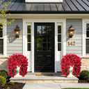 Faux Bougainvillea Artificial Flowers Plants for Outdoor Outside Decoration, 2 PCS Red Fake Flowers UV Resistant Look Real Silk Long Trailing Vines for Front Door Porch Planter Urn Patio Garden Yard
