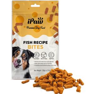 iPaw Dog Treats for Puppy Training, All Natural Human Grade Dog Treat, Hypoallergenic, Easy to Digest, Fish and Cheese Bites, 4.2 Ounce, Pack of 1, Best By: 01/22/2026