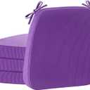 2'' Thick High-Density Foam Indoor Chair Cushions | Dining Chair Pads with Ties, Removable Washable Cover, Kitchen Chair Cushions 17"x16",Purple 4 Pack