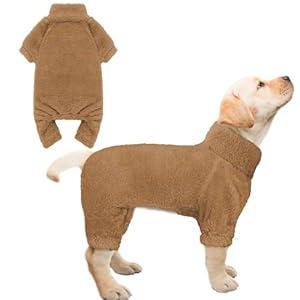Fuzzy Pajamas Turtleneck Warm Soft Cozy Lightweight Dog Pjs Sweaters for Small Dogs (Coffee-S)