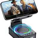 Gifts for Men Women, Cell Phone Stand with Wireless Bluetooth Speaker and Colorful LED Lights, 4-in-1 Multifunctional Phone Holder Support Fast Charging, Adjustable Desktop Stand, Best Gifts
