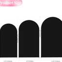 Wokceer Wedding Arch Cover (8FT, 7.2FT, 6.6FT) Set of 3 Spandex Fitted Wedding Arch Stand Covers Round Top Chiara Arch Backdrop Stands Cover for Birthday Party Ceremony Banquet Decor Black