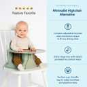 Upseat The Original Ergonomic Baby Floor & Booster Seat with Tray, Developed with Physical Therapists for Upright Posture & Healthy Hip Development, 424 Months, Extra-Large Tray (Sage)