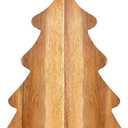 16.5" Wooden Christmas Tree Charcuterie Boards Acacia Wood Cutting Board with Handle Christmas Kitchen Decor Gifts Xmas Serving Cheese Board Festive Decorative Food Tray Holiday Xmas Tree Platters