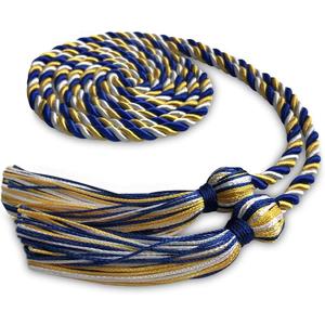 Endea Graduation Single Honor Cord Three-Color (Royal Blue/Gold/White)