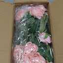 50 Pcs Pink Roses Artificial Flowers, Real Touch Velvet Roses Bouquet Fake Flowers Bulk, Artificial Roses with Long Stems for Birthday Gift Women Mom DIY Bridal Wedding Centerpiece Decorations