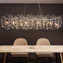 Tree Branch Chandelier Modern Gold Crystal Chandeliers 14 Lights Rectangular 47.2" Hanging Pendant Light Fixture for Kitchen Island Living Room Dining Room Foyer Entryway