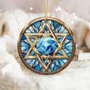 8 x Hanukkah Ornament - Star of David, Jewish Faith Home Dcor, Judaica Christmas Tree Ornament, Hebrew Symbol Gift for Hanukkah, Passover, or Spiritual Celebration