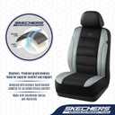 Skechers Mens Air-Cooled Seat Covers, Memory Foam Car Seat Covers Front Seats, Airbag Compatible,Universal Fit for Most Cars, SUVs, Vans and Trucks,Grey