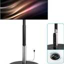 Floor Mobile TV Stand with Power Outlet, Rolling TV Cart for 27-65 Inch OLED LED Monitors, 6 Levels of Height Adjustment, Ambient Lighting on The Bottom Wheels Holds up to 88lbs, 400x400mm (Black)