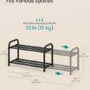 SONGMICS Expandable Shoe Rack, Adjustable Shoe Organizer Storage Shelf, Sturdy and Heavy-Duty, for Closet, Entryway, Living Room, 2-Tier, Ink Black ULMR026BD01