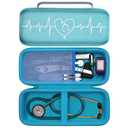 Stethoscope Case for 3M Littmann Cardiology III,II,IV,3M Littmann Master Cardiology/MDF MDOne Stainless Steel Stethoscope Nurse Accessories (Peacock Green Outer+Light Blue Inner)
