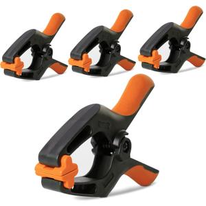 Spring Clamps 6 Inch Pack of 4 Heavy Duty Plastic Clamps for Woodworking Backdrop & Pool Cover Clips with 3 Inch Jaw Opening for Photography, DIY Crafts Projects, Cover Holding and Wood Gluing
