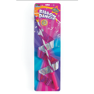 Fun Express Pink Plastic Ribbon Dancers (20") Adorable & Designs, Great Party Favors for Birthdays, Themed Parties & More