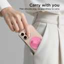 Magnetic Phone Ring Grip Holder, Silicone Finger Loop Grip, Compatible with MasSafe, Back of Phone for iPhone Pro Max/Plus/16/15/15/14/13/12 Series, Tender Pink