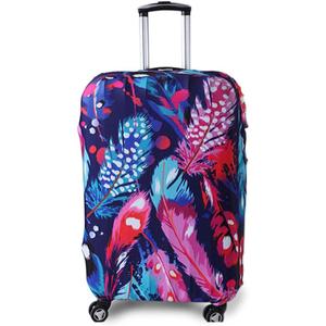Elastic Travel Luggage Cover Travel Suitcase Protective Cover for Trunk Case Apply to 19''-32'' Suitcase Cover (Feather, S)