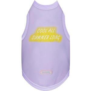 Touchdog Dog Cooling Shirt, Breathable Sleeveless Dog Shirts for Small Dogs, UPF 50+ Sun Protection Lightweight Quick-Dry Summer Vest Tank Top, (Printed Light Purple,Size XL