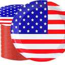 50Pcs 4th of July Paper Plates,4th of July Themed American Flag Patriotic Party Supplies,7inch American Flag Paper Plates,for Patriotic Party Veterans Memorial Day 4th of July Independence Day Decor
