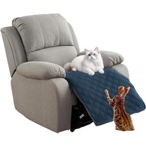 Genina Waterproof Recliner Chair Covers, Recliner Cover for Dog Pets Friendly, Washable Antislip Reclining Chair Cover Furniture Protector, Sofa Slipcover for Living Room(23.6inch/Peacock Blue)