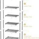 SINGAYE 6 Shelves Bathroom Organizers and Storage Shelf Wire Closet Metal Pantry Kitchen Small Garage Shelving Unit Laundry Room Organization Home Tall Rack Balck 10" D x 16" W x 60H