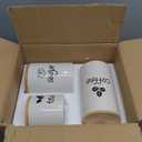 AVLA 3 Pack Ceramic Canister Set, 30/22/12 OZ Kitchen Airtight Food Storage Jar with Bamboo Lids, Coffee Sugar Tea Storage Containers Pots Jars for Counter, Farmhouse Kitchen Decor, White