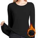 Women's Long Sleeve Thermal Underwear Lightweight Compression Baselayer Shirt Women Clothing Premium Comfort Winter Tops Black, M